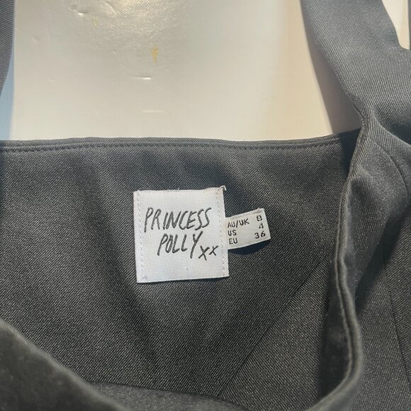 Princess Polly Black Tank Cropped Square Beck Huxley Top Size US 4 - Picture 4 of 7